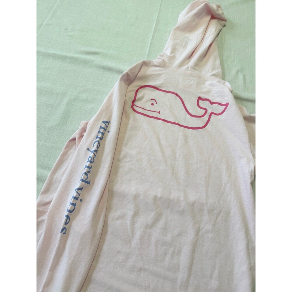 Vineyard Vines Pink Hoodie Lightweight T-Shirt Lont Sleeve Big Girls Size 16 NWT - Picture 5 of 7